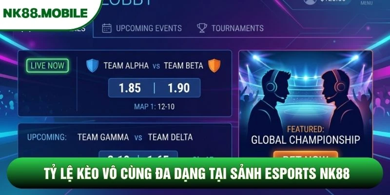 Tỷ lệ kèo vô cùng đa dạng tại sảnh Esports NK88 Tỷ lệ kèo vô cùng đa dạng tại sảnh Esports NK88