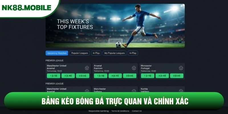 Bảng kèo bóng đá trực quan và chính xác
