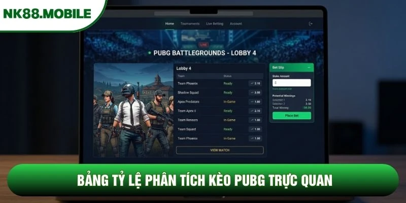Bảng tỷ lệ phân tích kèo PUBG trực quan Bảng tỷ lệ phân tích kèo PUBG trực quan