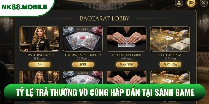 Tỷ lệ trả thưởng vô cùng hấp dẫn tại sảnh game