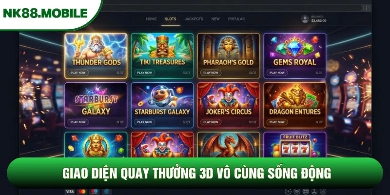 Giao diện quay thưởng 3D vô cùng sống động