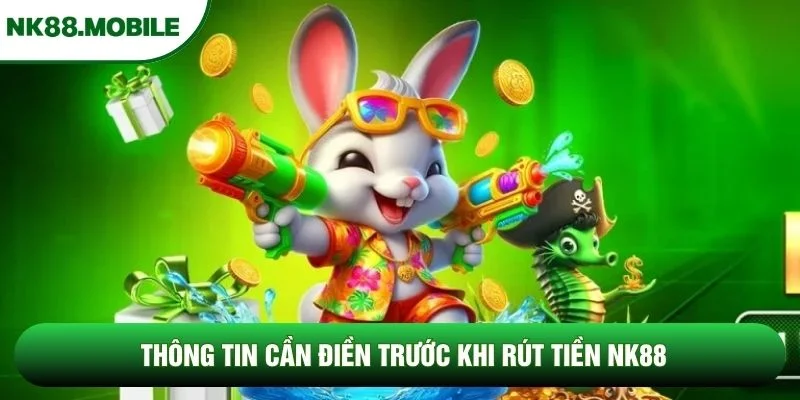 Thông tin cần điền trước khi rút tiền NK88